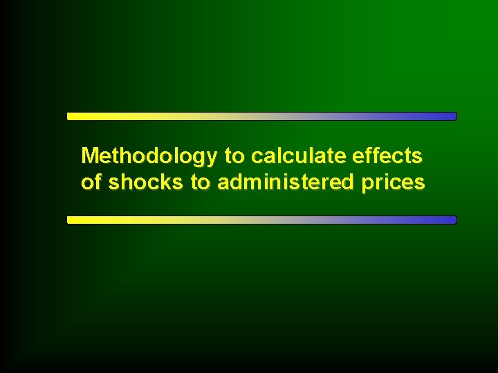 Methodology to calculate effects of shocks to administered prices 