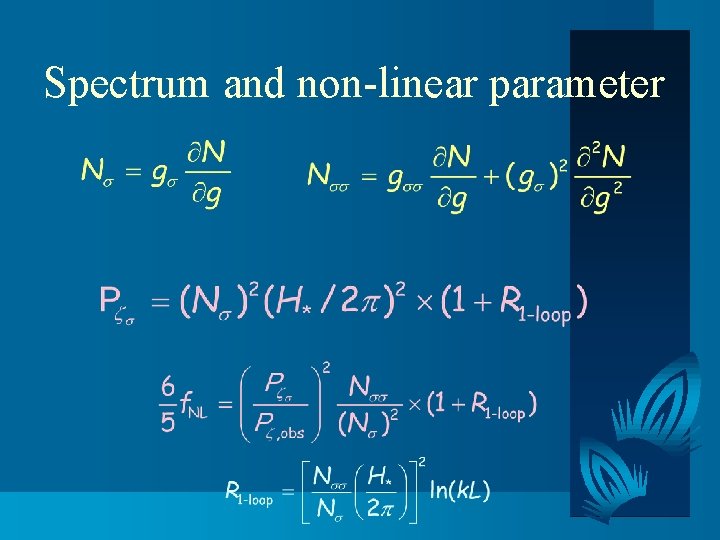 Spectrum and non-linear parameter 