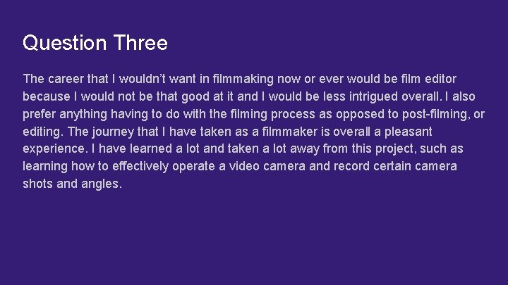 Reflection Questions for AICE Media Studies By Phoebe