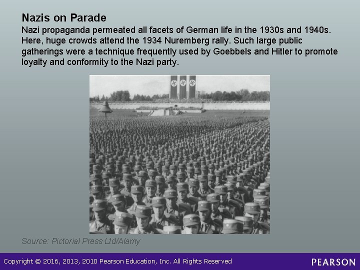 Nazis on Parade Nazi propaganda permeated all facets of German life in the 1930