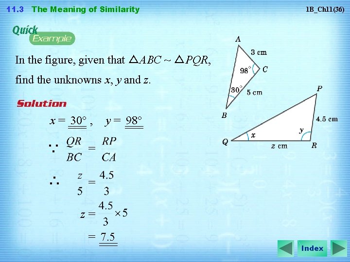 11. 3 The Meaning of Similarity 1 B_Ch 11(36) In the figure, given that