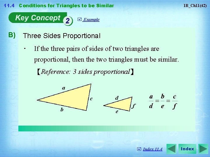 11. 4 Conditions for Triangles to be Similar 1 B_Ch 11(42) + Example B)