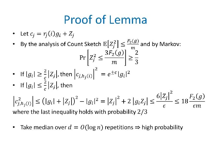 Proof of Lemma • 