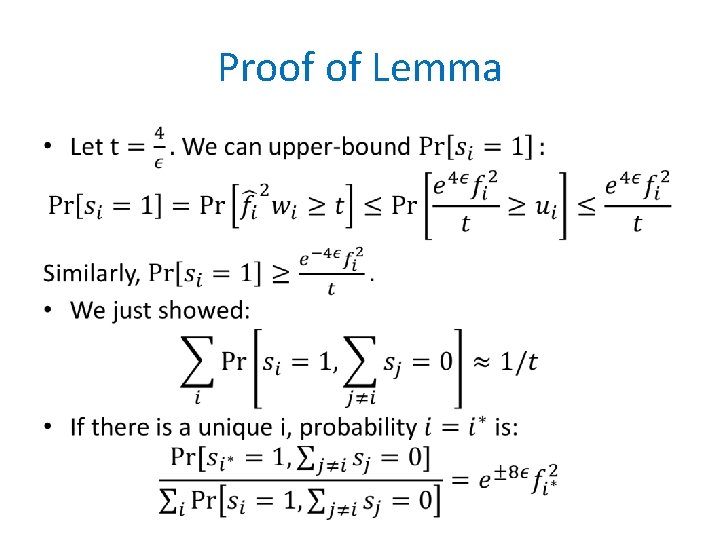 Proof of Lemma • 