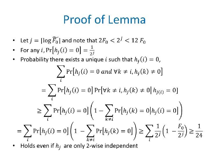 Proof of Lemma • 