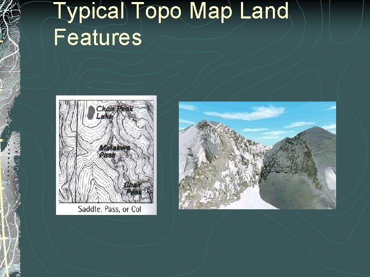 Typical Topo Map Land Features 