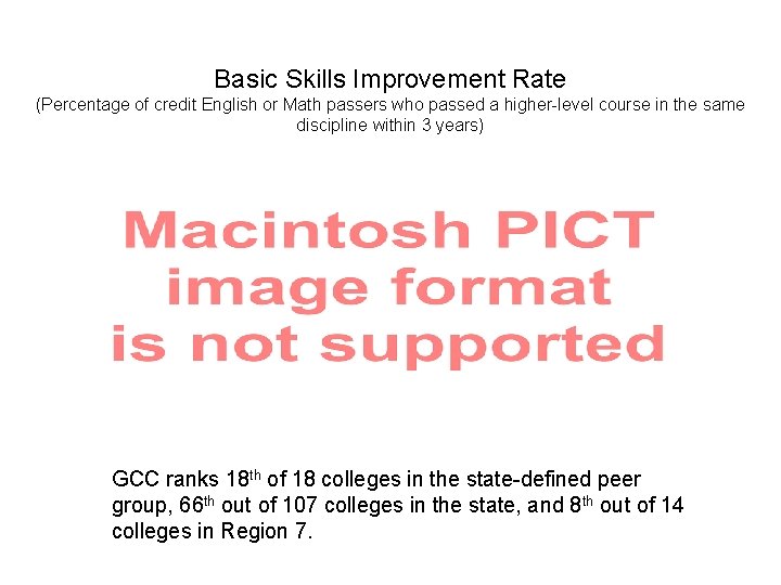 Basic Skills Improvement Rate (Percentage of credit English or Math passers who passed a
