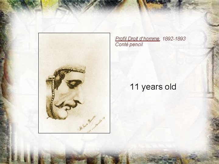 Profil Droit d’homme, 1892 -1893 Conté pencil 11 years old Profil Droit d’homme, 1892 -1893 Conté pencil 11 years old