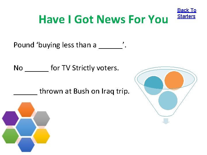 Have I Got News For You Pound ‘buying less than a ______’. No ______