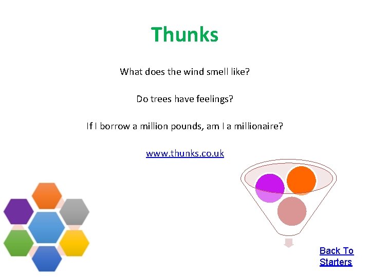 Thunks What does the wind smell like? Do trees have feelings? If I borrow