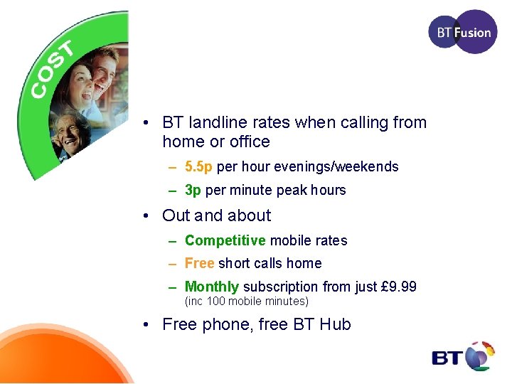  • BT landline rates when calling from home or office – 5. 5