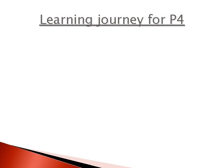 Learning journey for P 4 