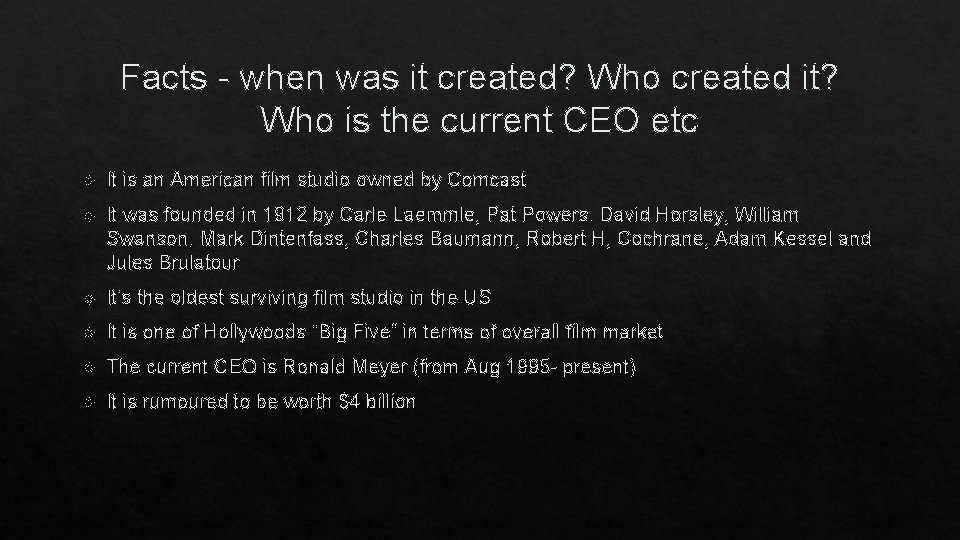 Facts - when was it created? Who created it? Who is the current CEO