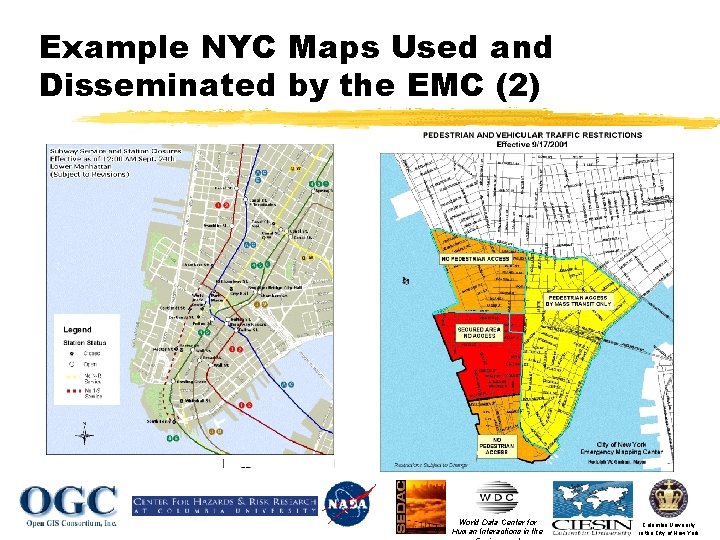 Example NYC Maps Used and Disseminated by the EMC (2) World Data Center for