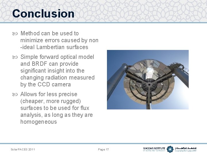 Conclusion Method can be used to minimize errors caused by non -ideal Lambertian surfaces
