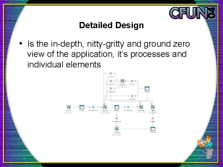 Detailed Design • Is the in-depth, nitty-gritty and ground zero view of the application,