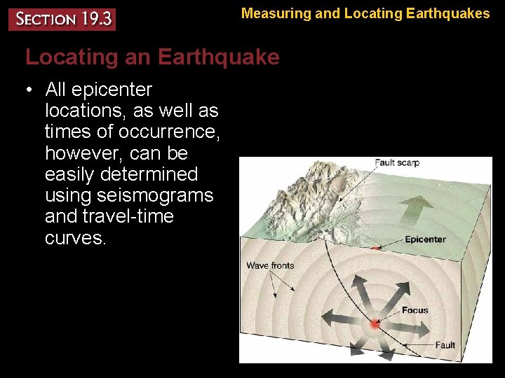Measuring and Locating Earthquakes Locating an Earthquake • All epicenter locations, as well as