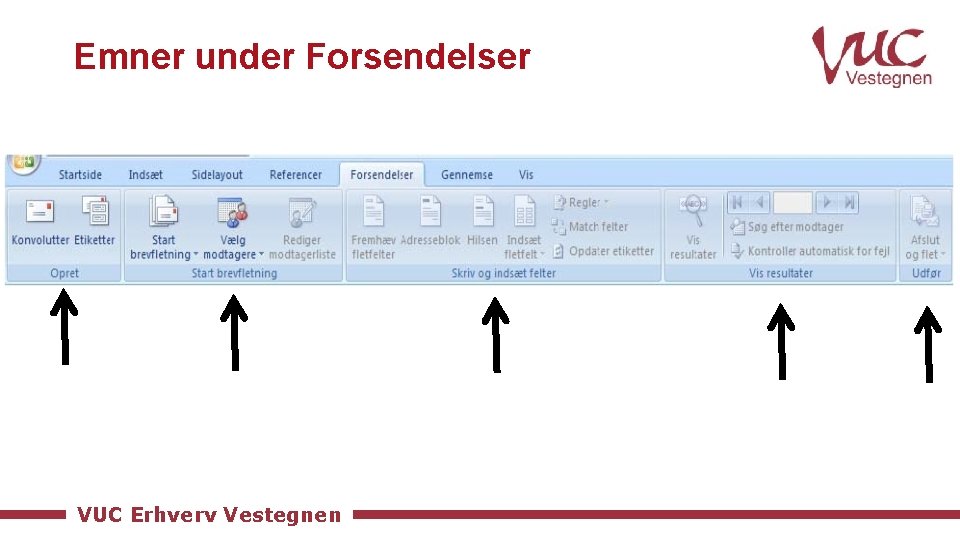 Emner under Forsendelser VUC Erhverv Vestegnen 