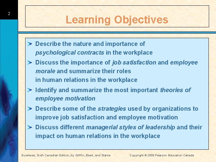 2 Learning Objectives Describe the nature and importance of psychological contracts in the workplace