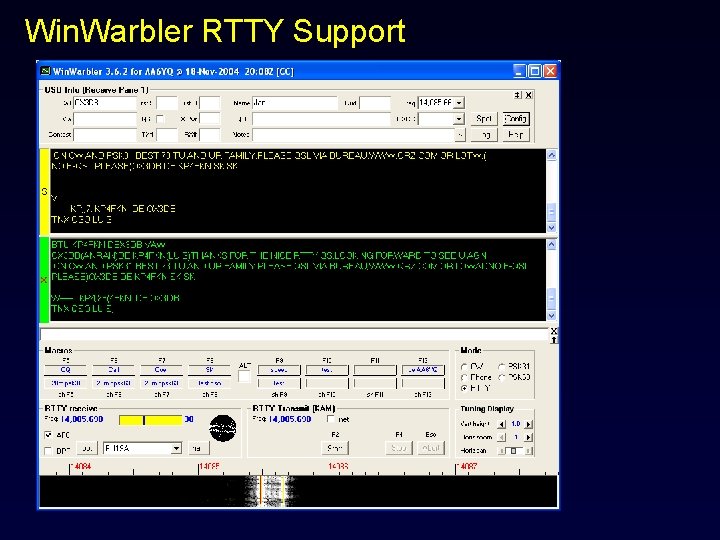 Win. Warbler RTTY Support 