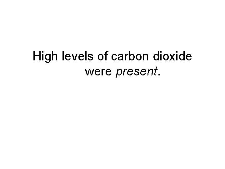 High levels of carbon dioxide were present. 