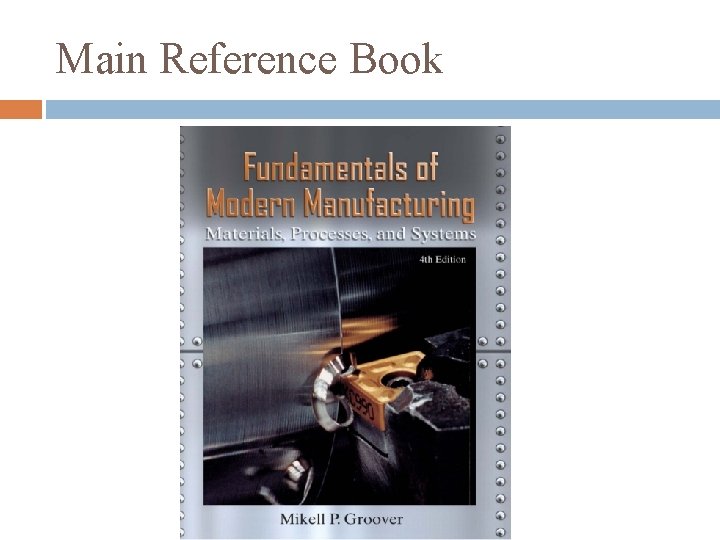 Main Reference Book 