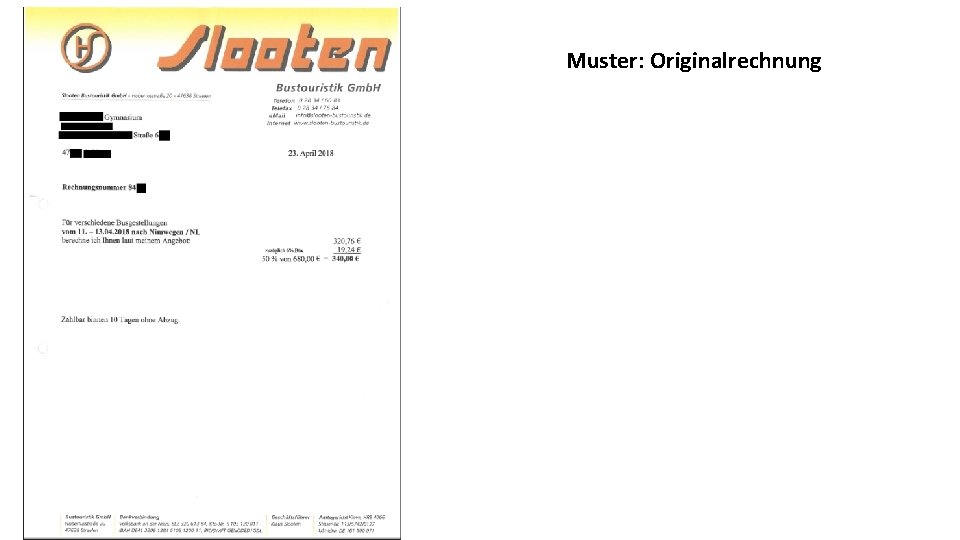 Muster: Originalrechnung 