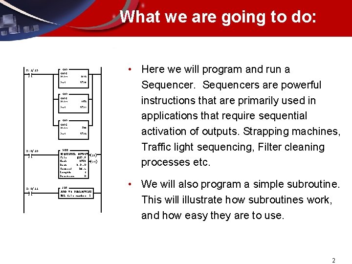 What we are going to do: S: 1/15 ][ MOVE Source Dest 2112 N