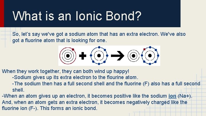 What is an Ionic Bond? So, let’s say we've got a sodium atom that