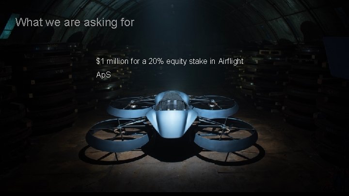 What we are asking for $1 million for a 20% equity stake in Airflight
