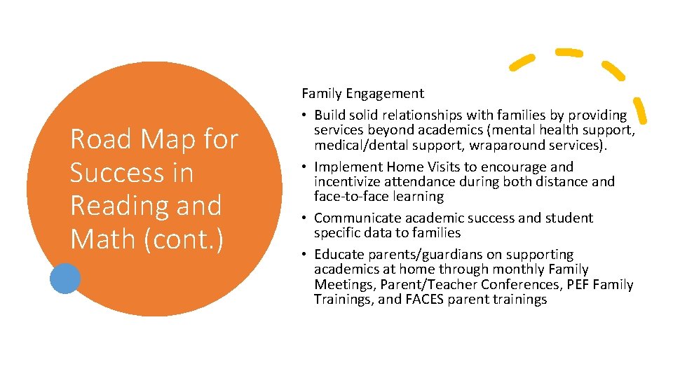 Road Map for Success in Reading and Math (cont. ) Family Engagement • Build