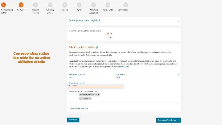 Corresponding author also adds the co-author affiliation details 4 