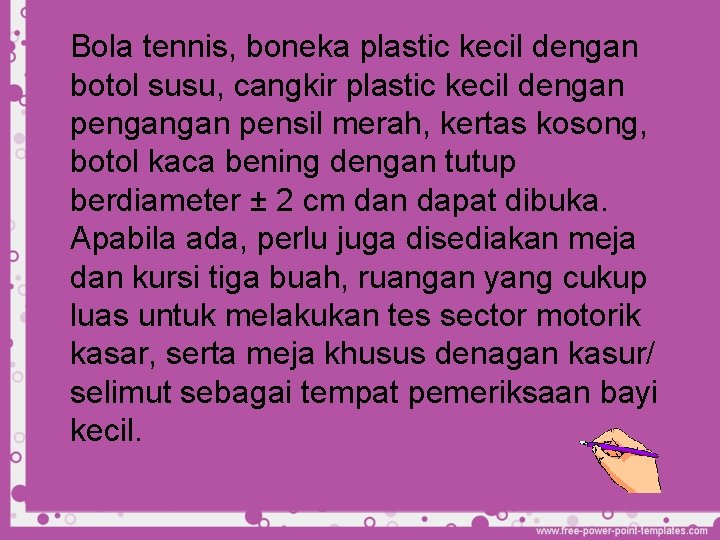 Bola tennis, boneka plastic kecil dengan botol susu, cangkir plastic kecil dengan pengangan pensil