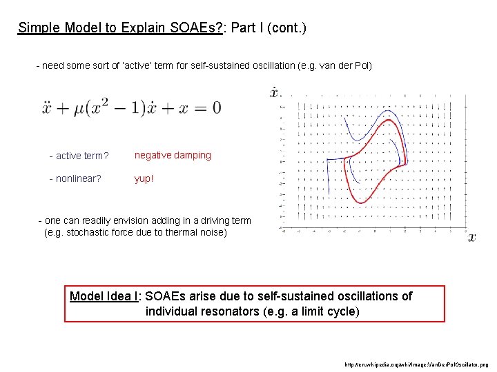 Simple Model to Explain SOAEs? : Part I (cont. ) - need some sort