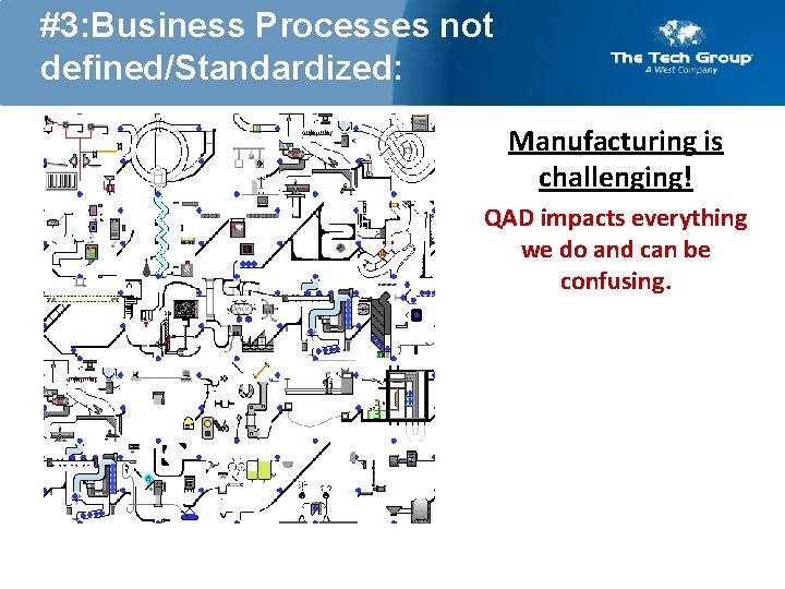 #3: Business Processes not defined/Standardized: Manufacturing is challenging! QAD impacts everything we do and