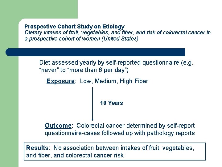 Prospective Cohort Study on Etiology Dietary intakes of fruit, vegetables, and fiber, and risk