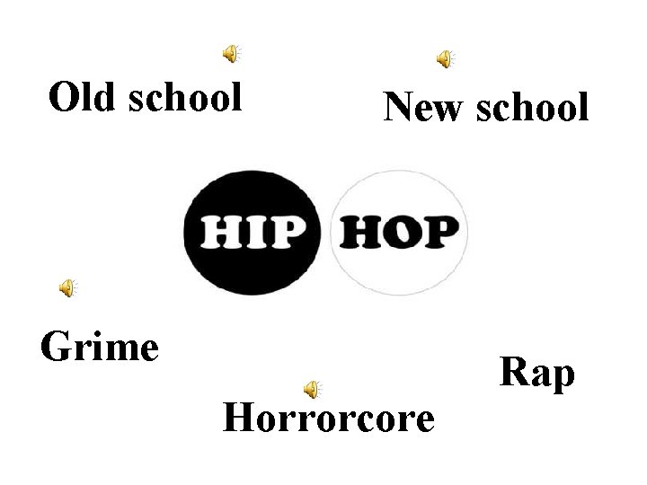 Old school New school Grime Horrorcore Rap 