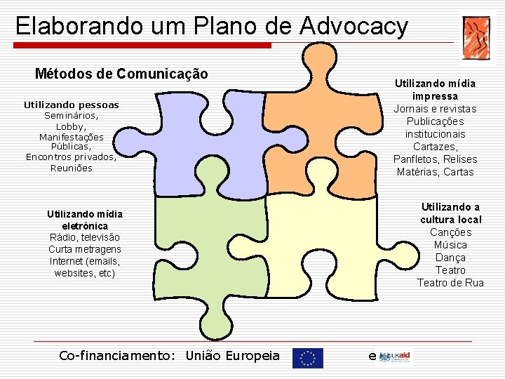 Elaborando um Plano de Advocacy Métodos de Comunicação Utilizando mídia impressa Jornais e revistas