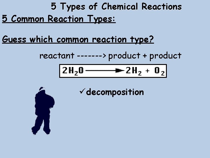 5 Types of Chemical Reactions 5 Common Reaction Types: Guess which common reaction type?