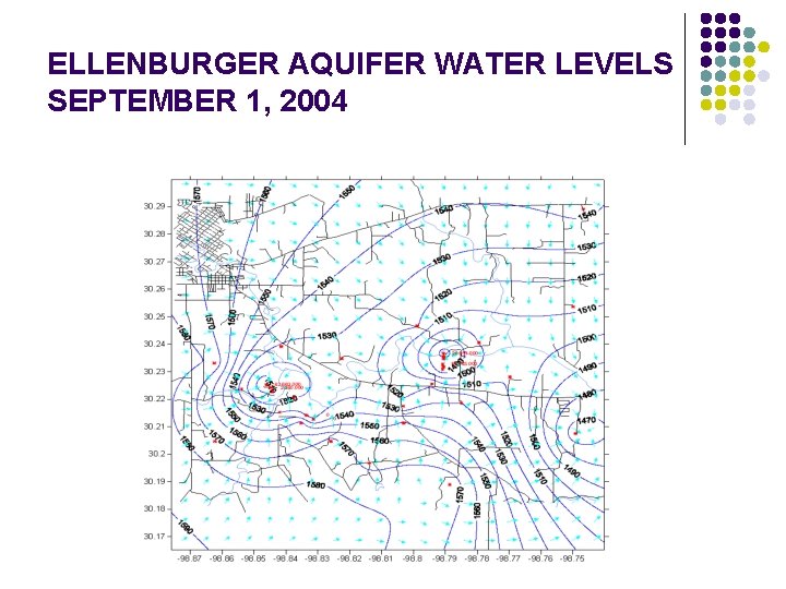 ELLENBURGER AQUIFER WATER LEVELS SEPTEMBER 1, 2004 