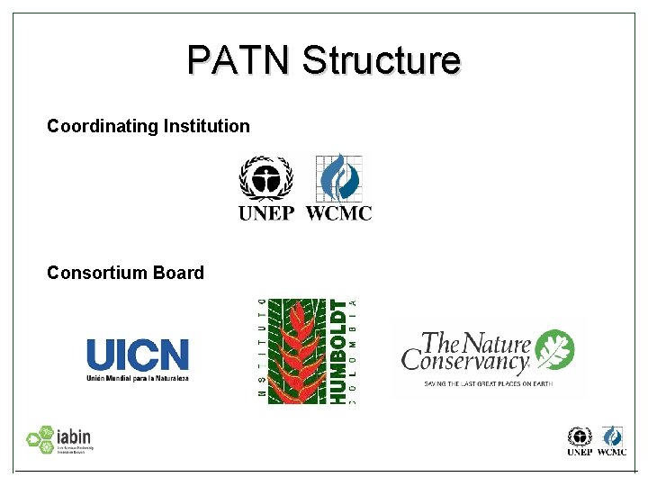 PATN Structure Coordinating Institution Consortium Board 