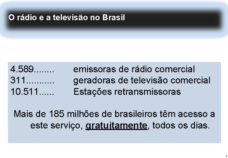 modelo federativo da radiodifusão brasileira: OO rádio e a televisão no Brasil diversificado 4.