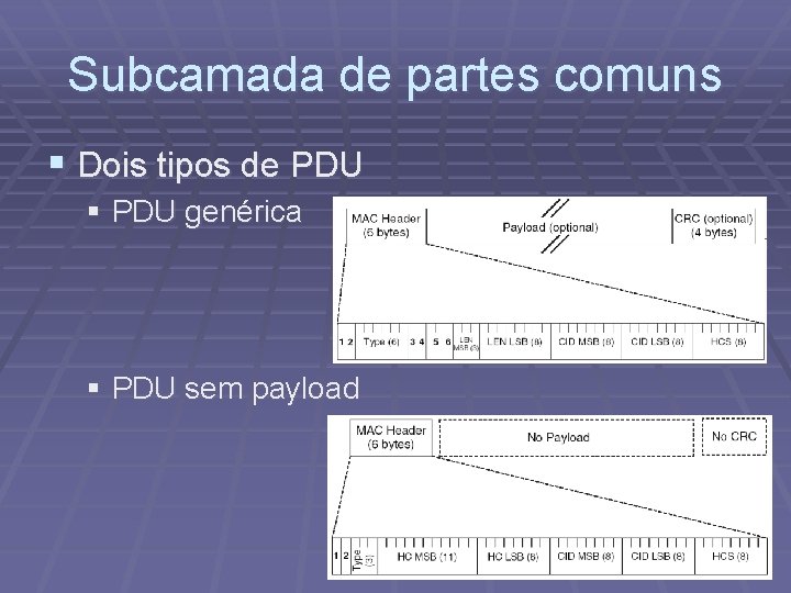 Subcamada de partes comuns § Dois tipos de PDU § PDU genérica § PDU