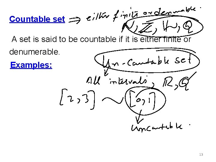 Countable set A set is said to be countable if it is either finite
