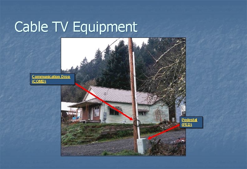 Cable TV Equipment Communication Drop (COMD) Pedestal (PED) 