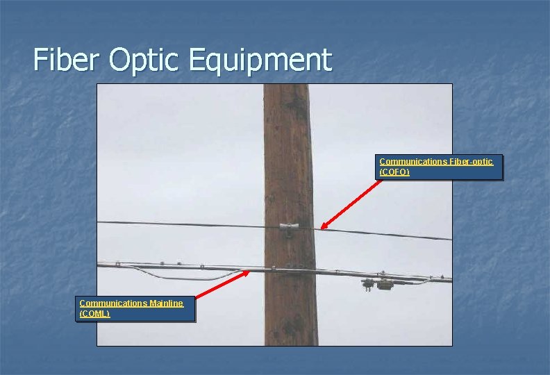 Fiber Optic Equipment Communications Fiber-optic (COFO) Communications Mainline (COML) 