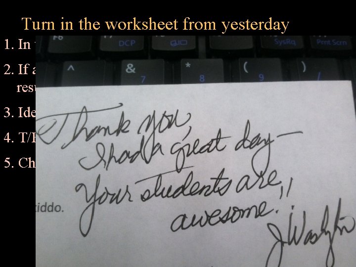 Turn in the worksheet from yesterday 1. In the medullary cavity, yellow marrow is