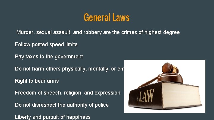 General Laws Murder, sexual assault, and robbery are the crimes of highest degree Follow