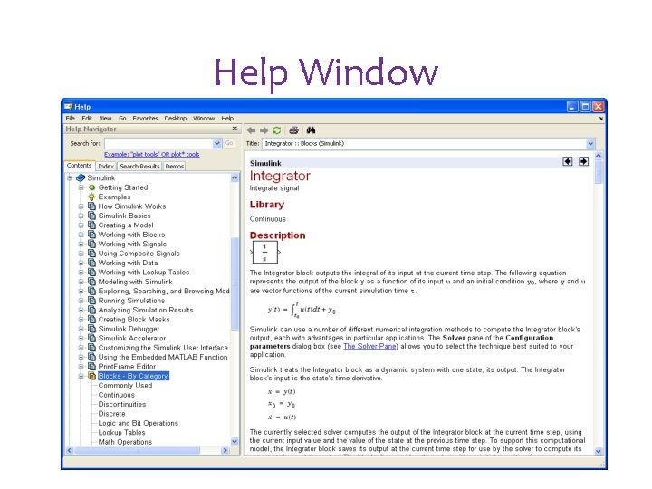 Help Window Help Window
