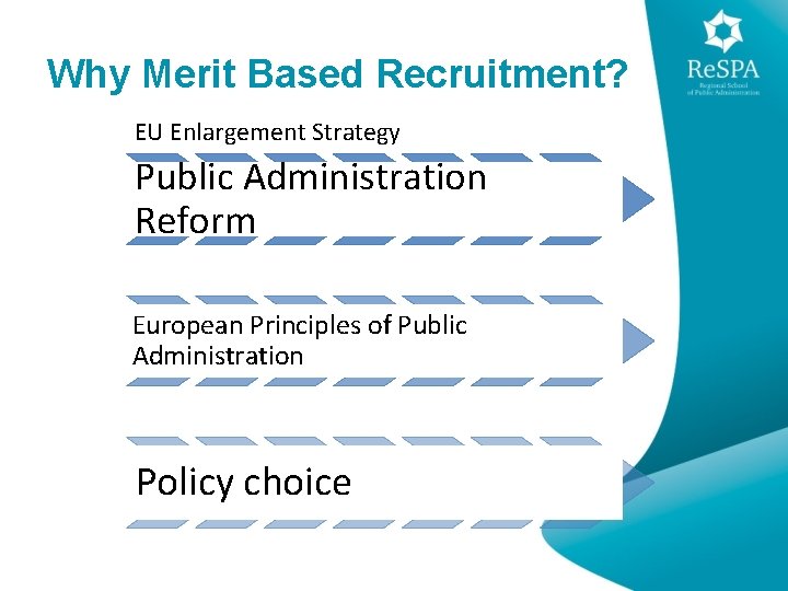Why Merit Based Recruitment? EU Enlargement Strategy Public Administration Reform European Principles of Public
